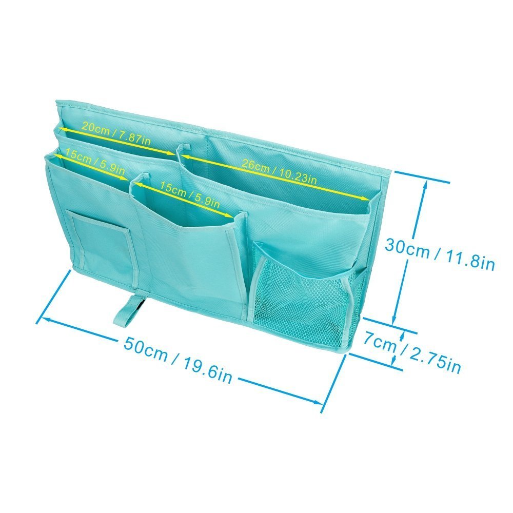 Large Pocket Bedside, Hanging Storage Organizer for Books,Phones,Tablets,Accessory and TV Remote