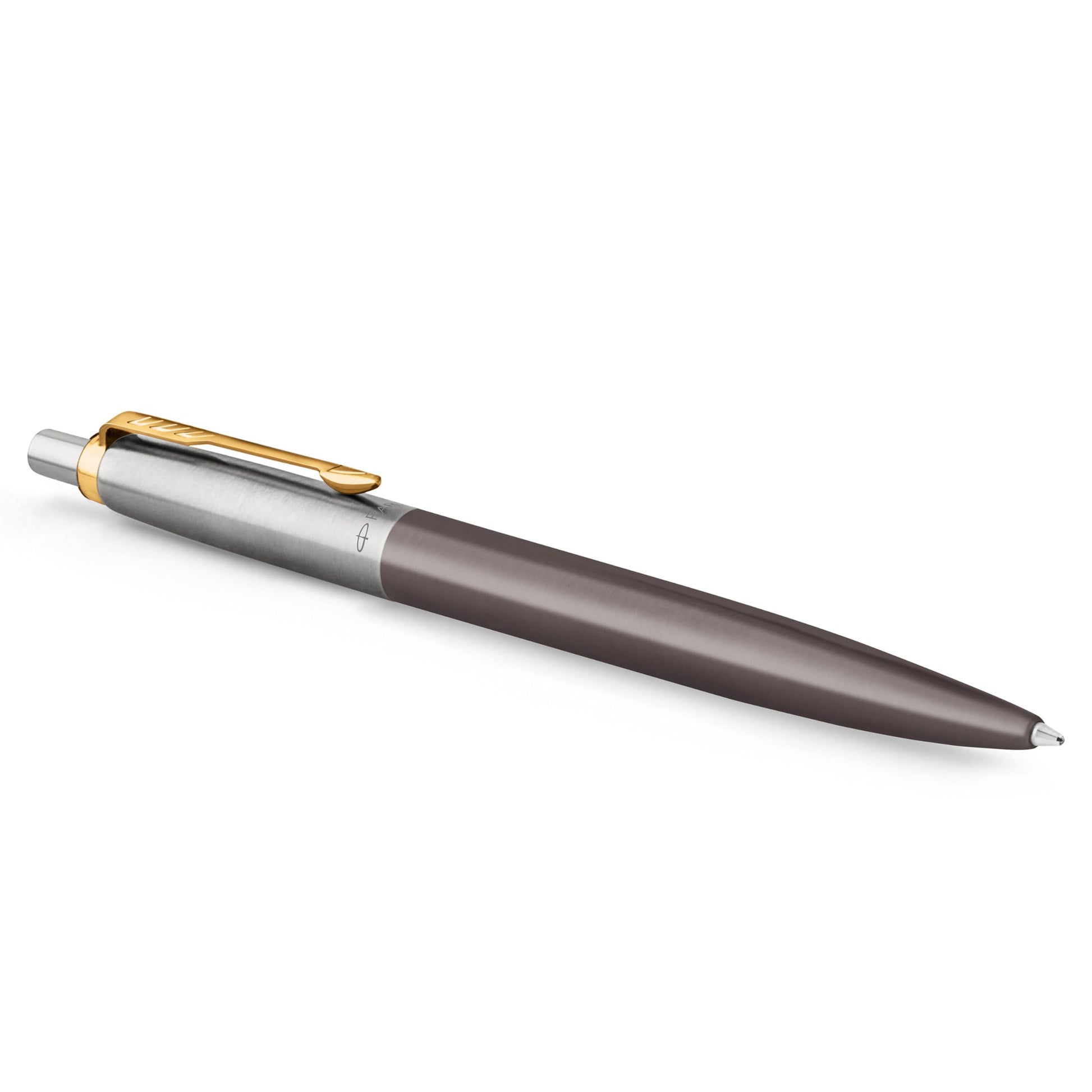 PARKER Jotter XL Ballpoint Pen | Grey Lacquer with Gold Trims | Medium Point | Blue Ink Refill |