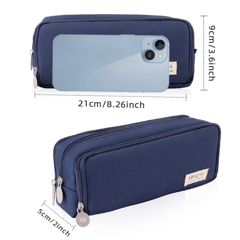 iSuperb Large Pencil Case 3 Compartments Pencil Pouch Big Capacity Pencil Bag for Kids Teen Girls