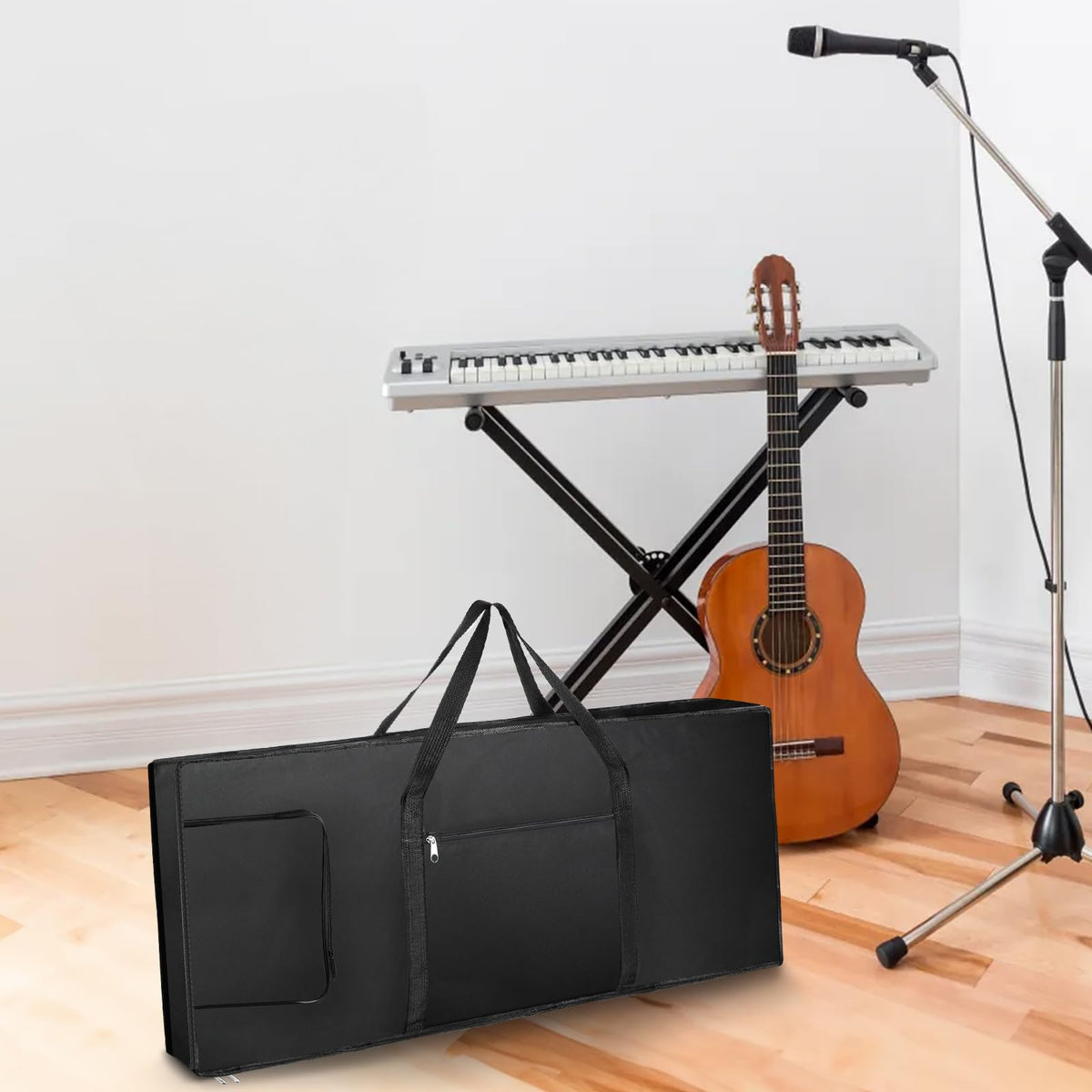 Tosnail 61-Note Keyboard Gig Bag, Soft Piano Case Padded with 6mm Cotton, Piano Case with Handles