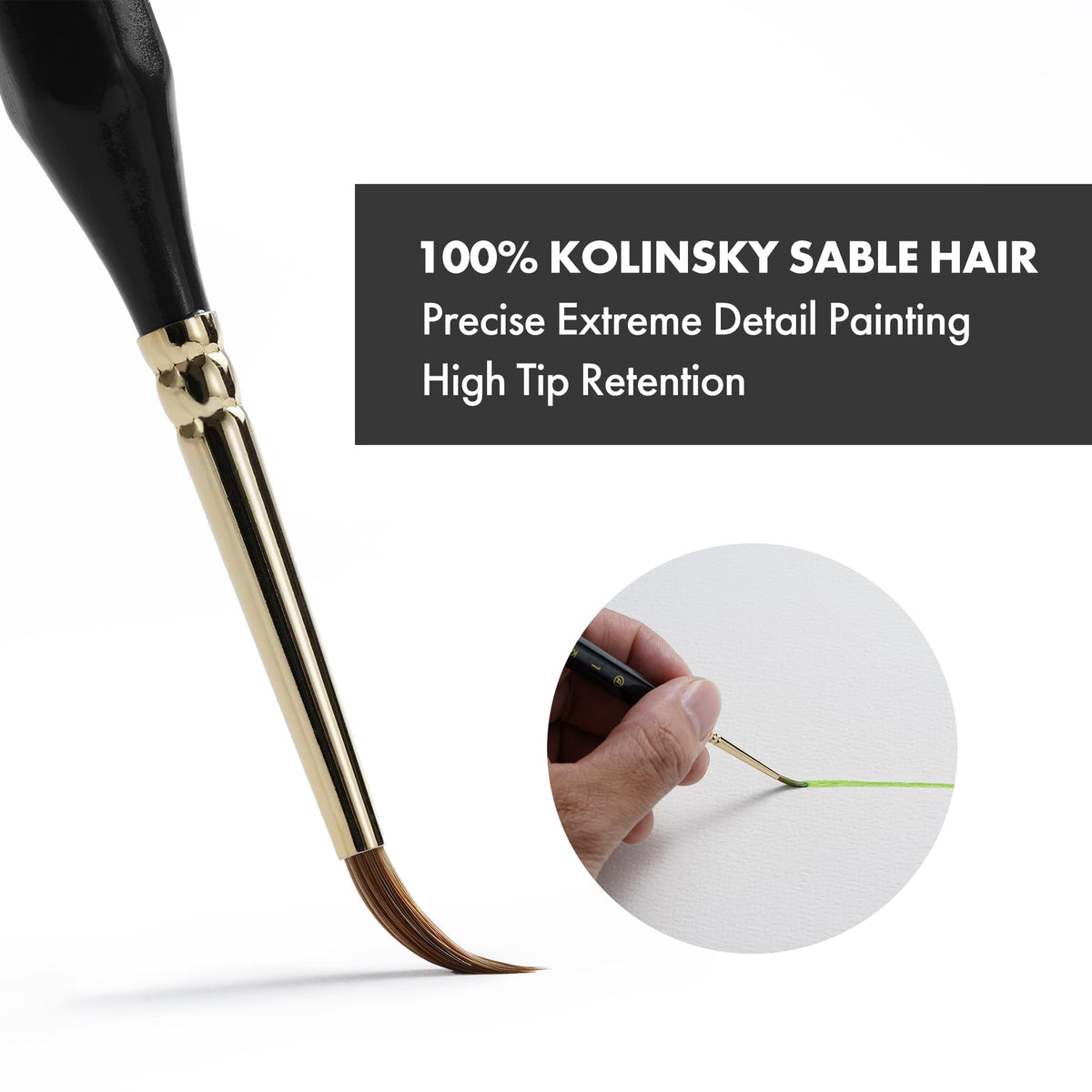 Artify Detail Paint Brushes, 100% Kolinsky Sable Micro Paint Brushes - Master Series, Ultra Fine