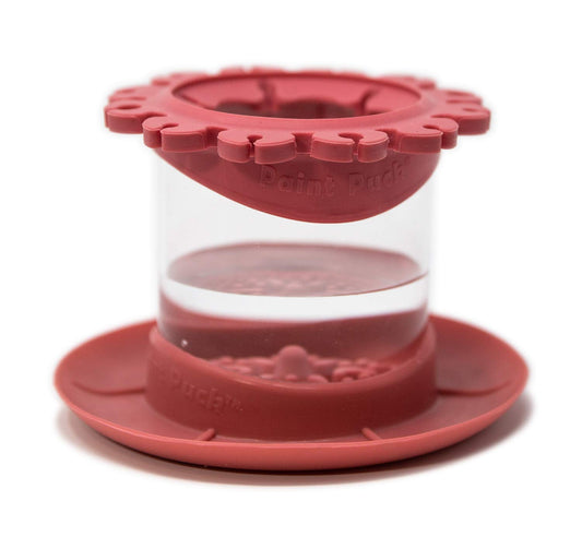 Paint Puck Ultimate Rinse Cup Paint Brush Cleaner, Mug (4 in), Red