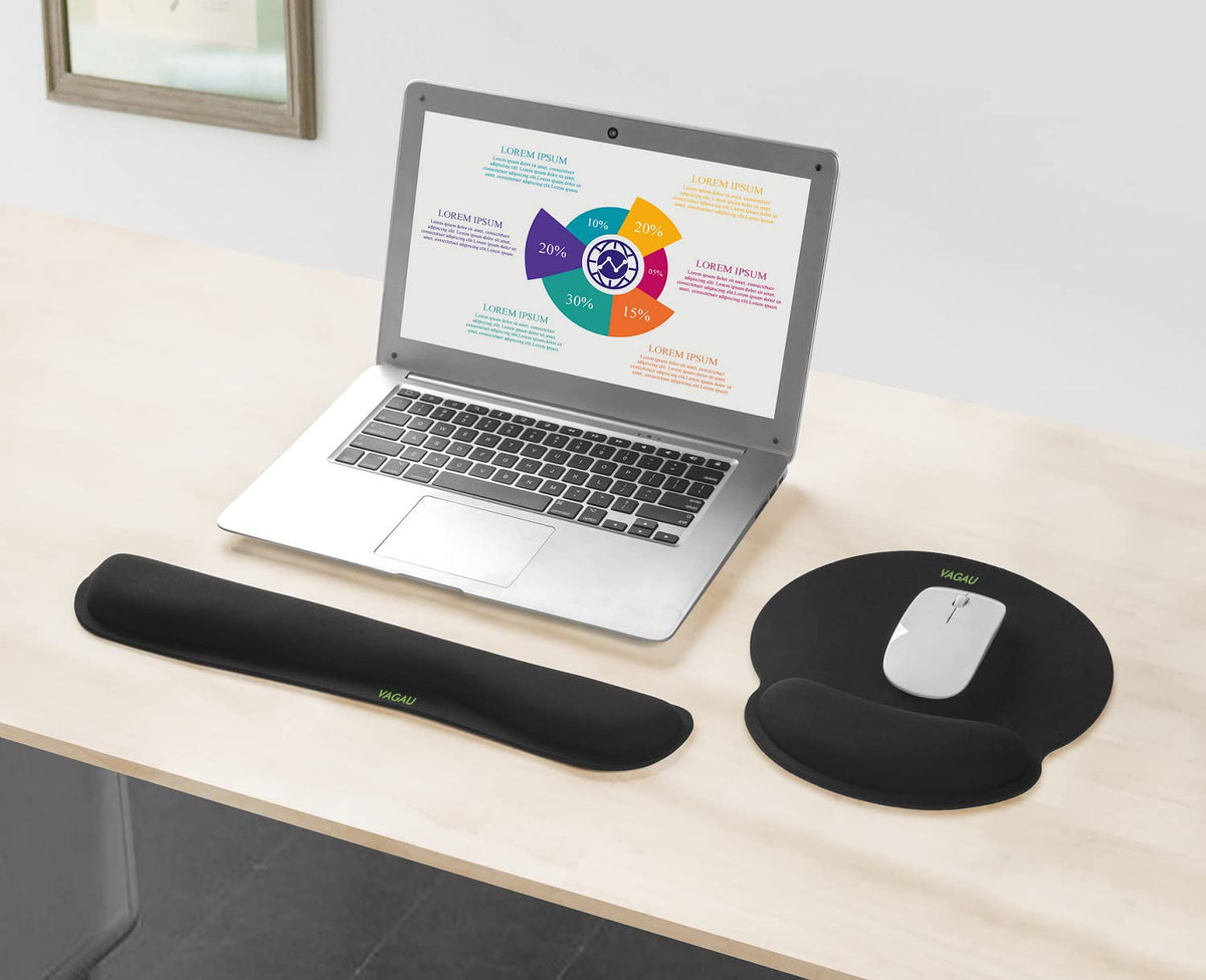 Comfy Mee Premium Memory Foam Keyboard and Mouse Wrist Rest Pads Set- for Comfortable Typing &Wrist