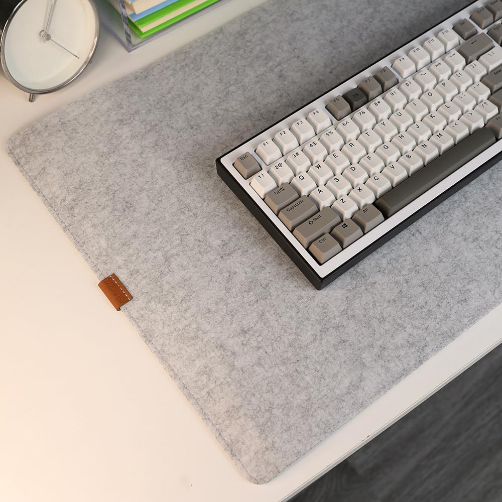 Bright Stone Felt Desk Mat,Non-Slip Mouse Pad,27.5"x11.8" Office Supplies Desk Protector, Desk