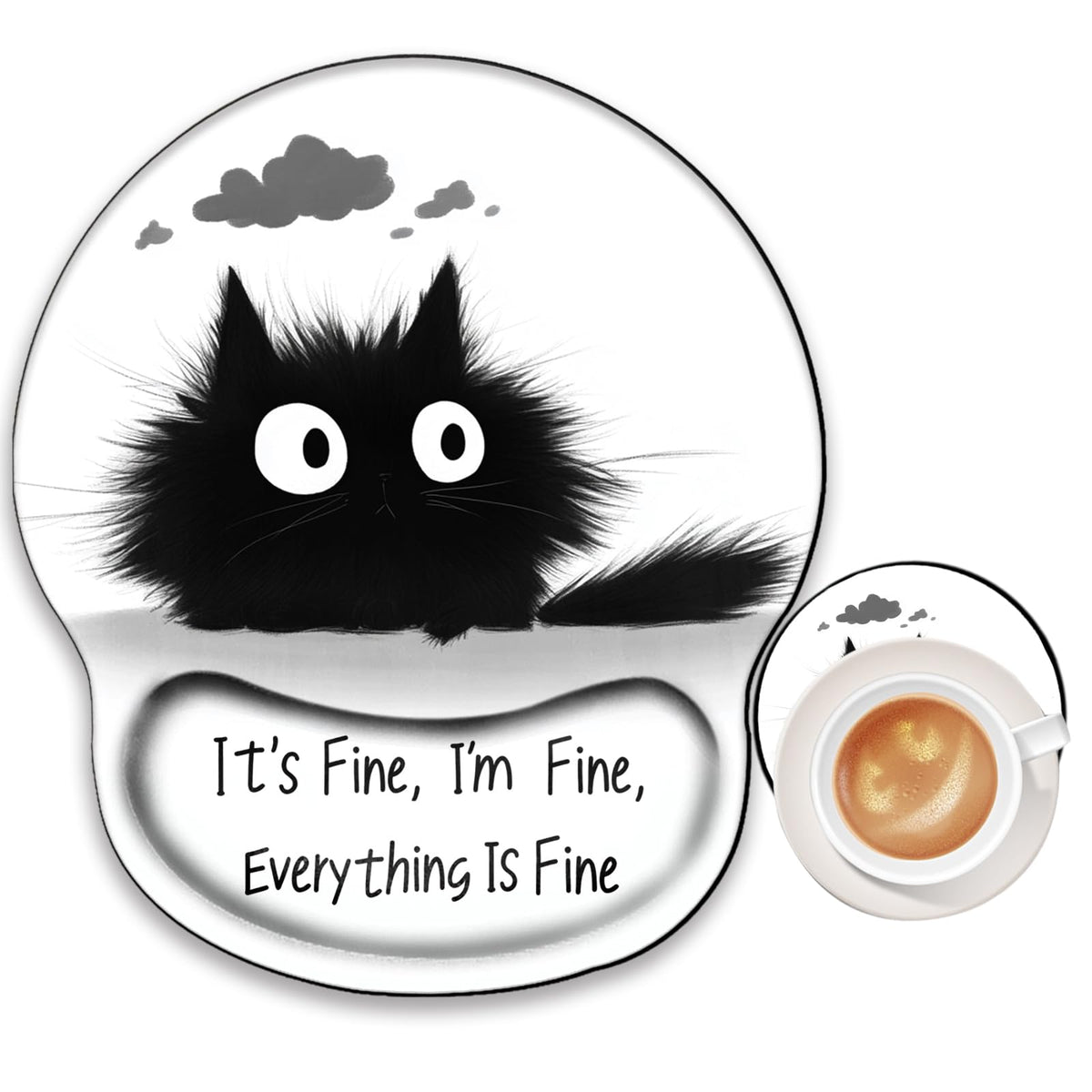 I am Fine Mouse Pad with Wrist Support Gel Mousepad Wrist Rest Ergonomic Mouse Mat Gaming Cushion