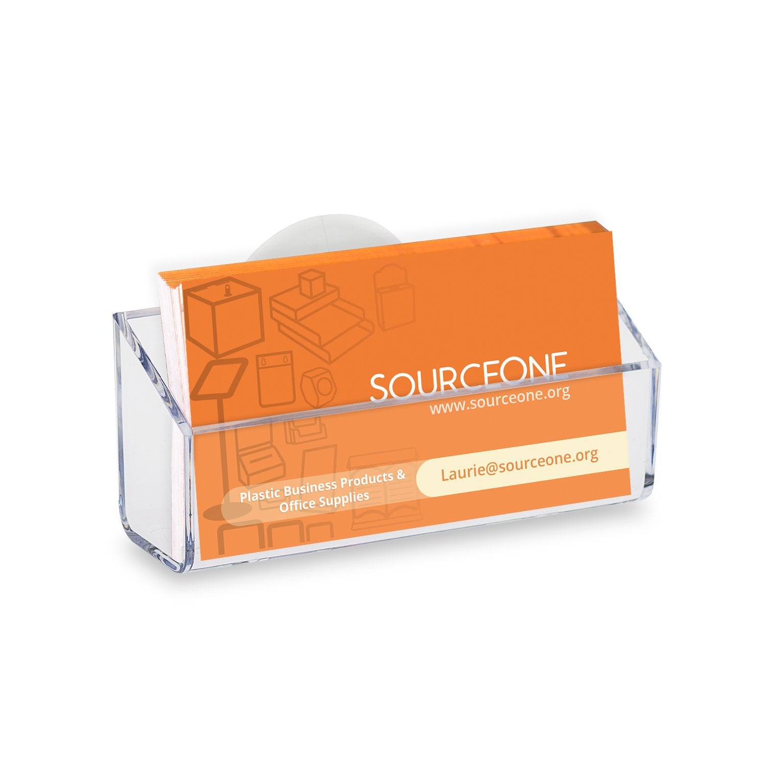 Source One Clear Gift Card Holder Business Card Holder with Suction Cup Window Mount (6 Pack)