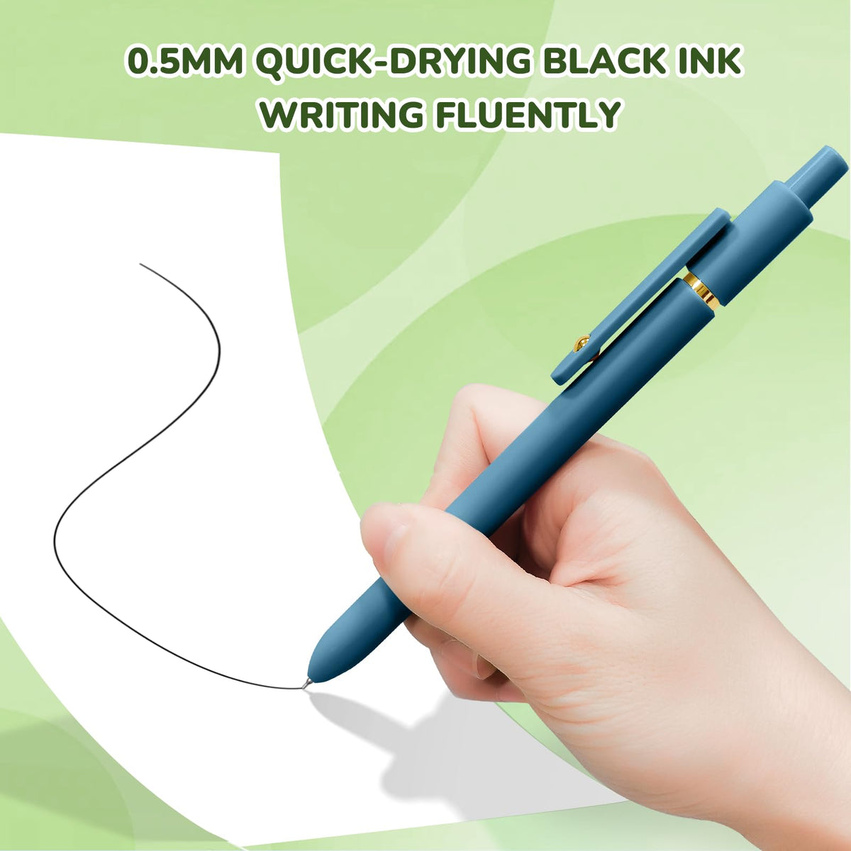 UIXJODO Gel Pens, 12 Pcs Black Ink Pens for Women, 0.5mm Fine Point Smooth Writing Pens, High-End