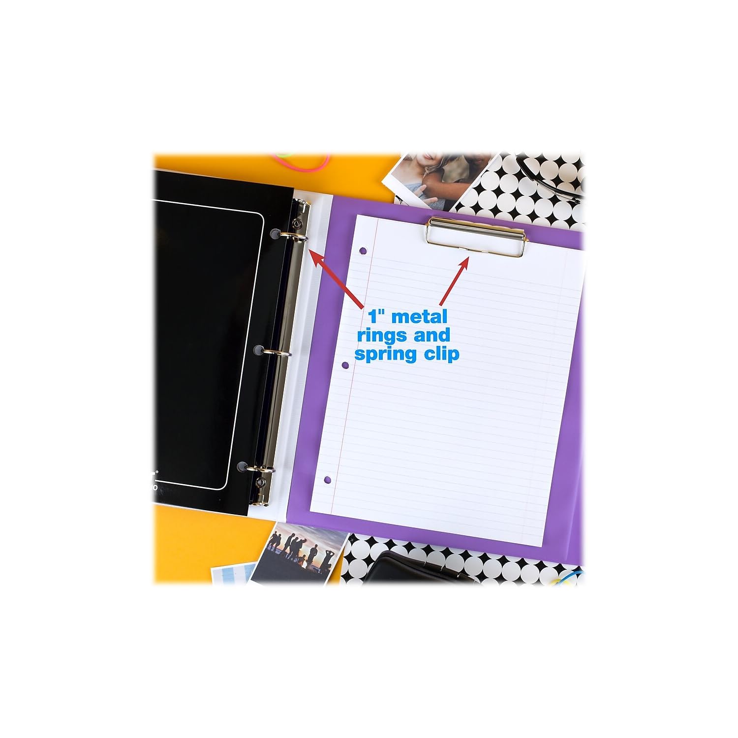 Mead Trapper Keeper Binder, Retro Design, 1 Inch Binder with Folders and Pockets, Holds 8-1/2" x