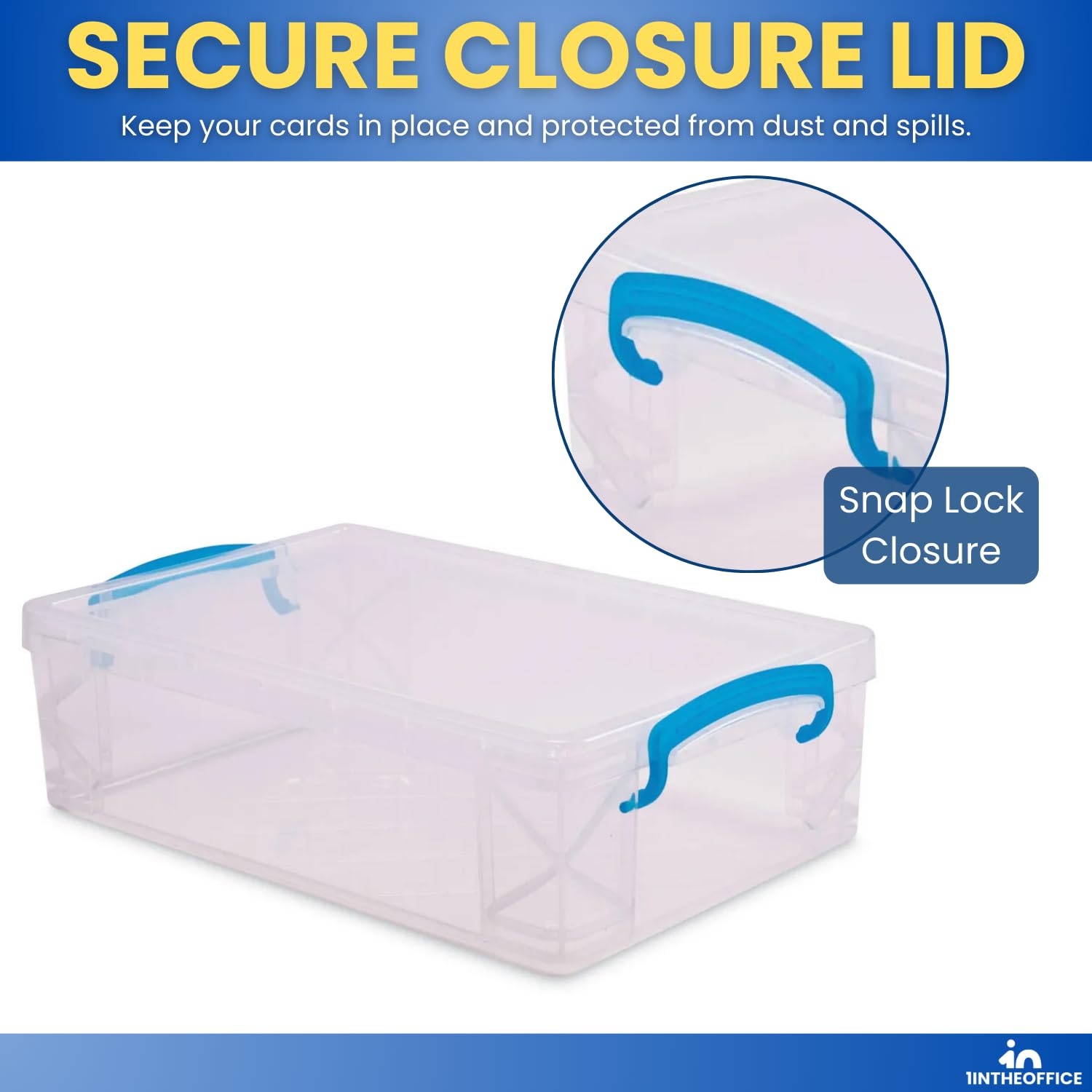 1InTheOffice Large Pencil Box, Translucent (2 Pack)