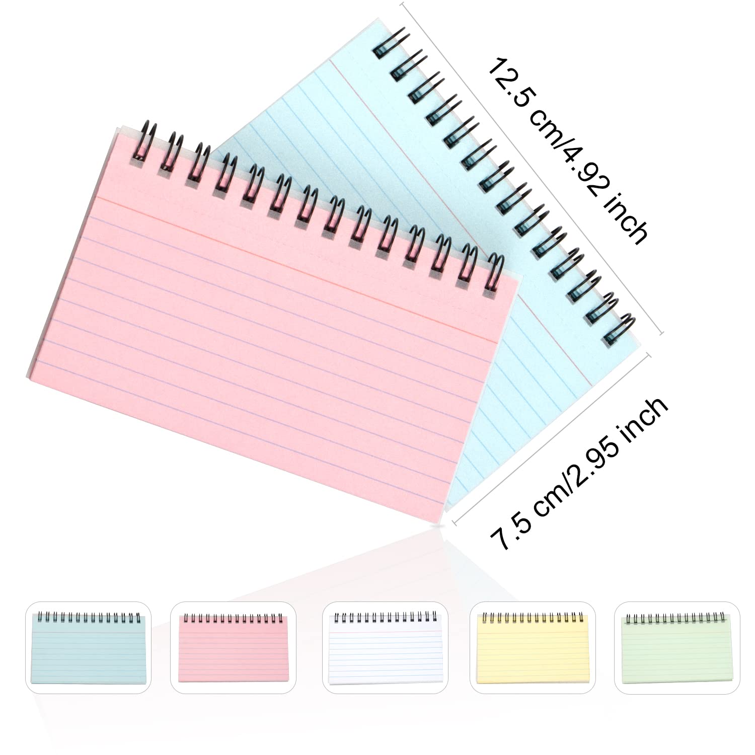 5 Packs Index Cards Record Cards Study Cards For Revision Note Cards With Ring Binder For Office