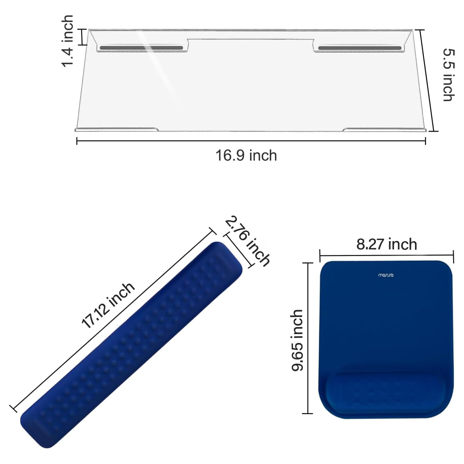 MOSISO Keyboard Stand&Wrist Rest Support for Keyboard &Mouse Pad Set