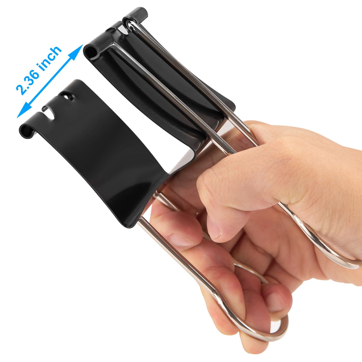 OWLKELA 4 Pack Binder Clips, 2.4 Inch, Black