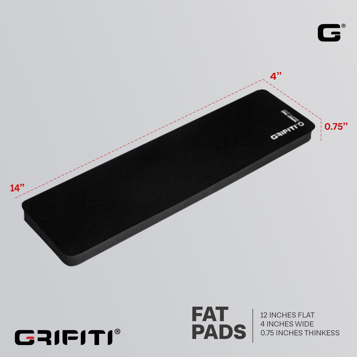 GRIFITI Fat Wrist Pad 14 X 4 X 0.75 Inch Computer Keyboard Rest Support for Tenkeyless Ergonomic