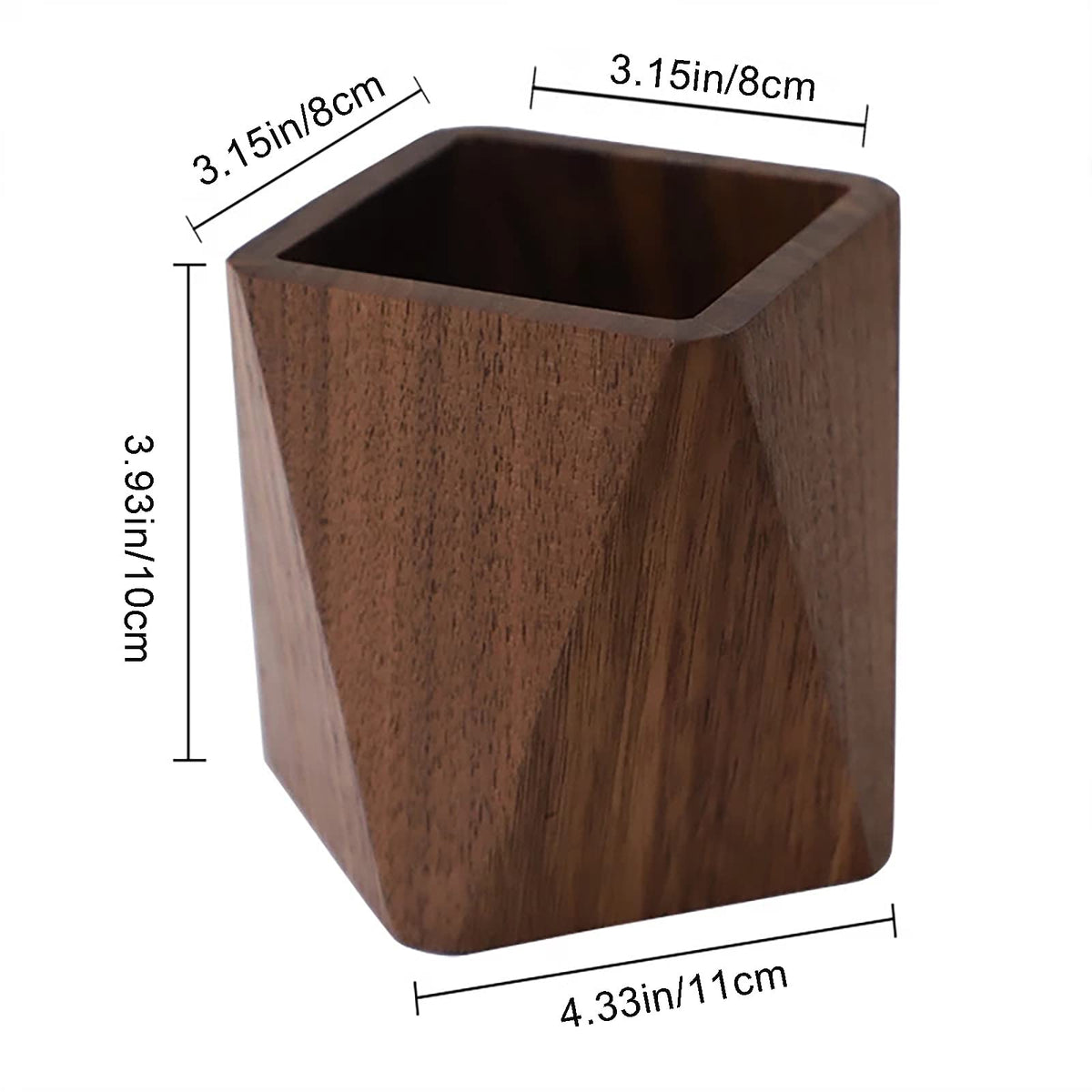 Soseelnee Black Walnut Wooden Pencil Box, Multiple-Use Desk Writing Stationary Organizer Wood Pen