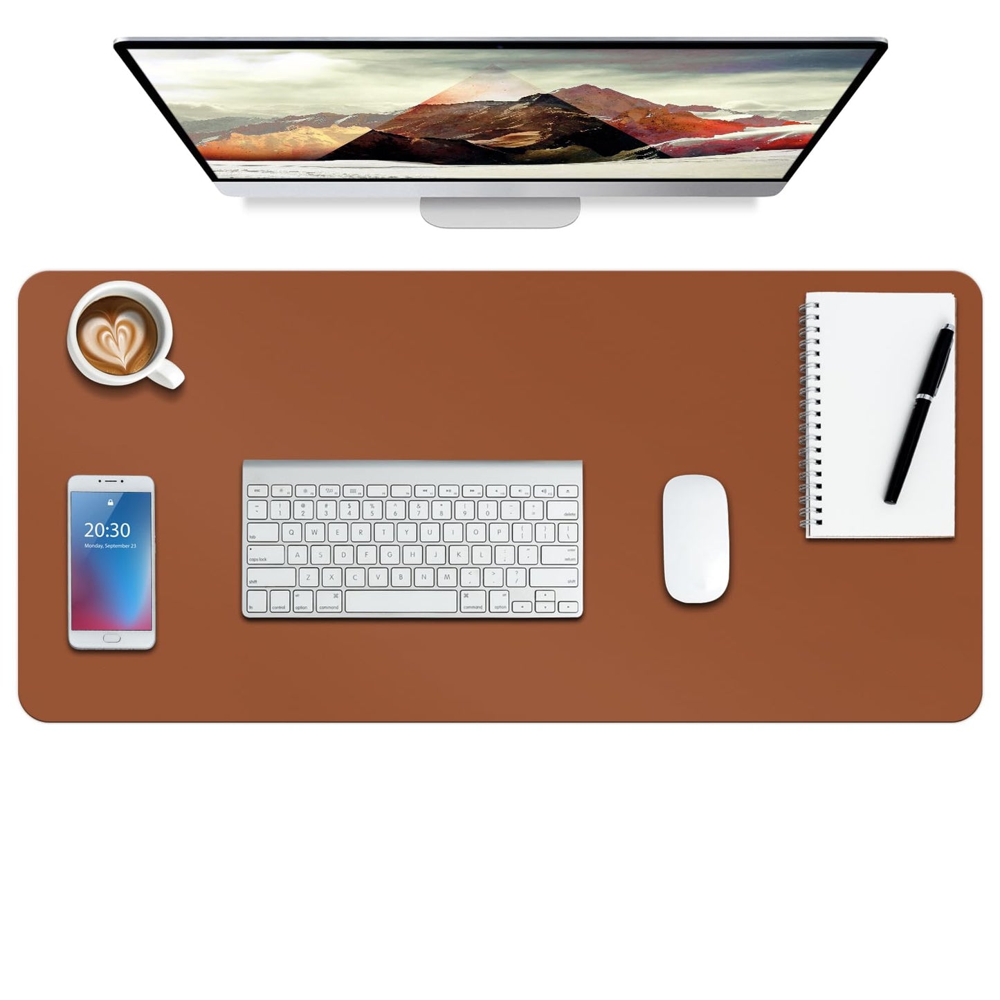 Boutilon Leather Desk Pad Protector,Non-Slip Mouse Pad,Laptop Desk Pad,Office Mouse Mat,Waterproof