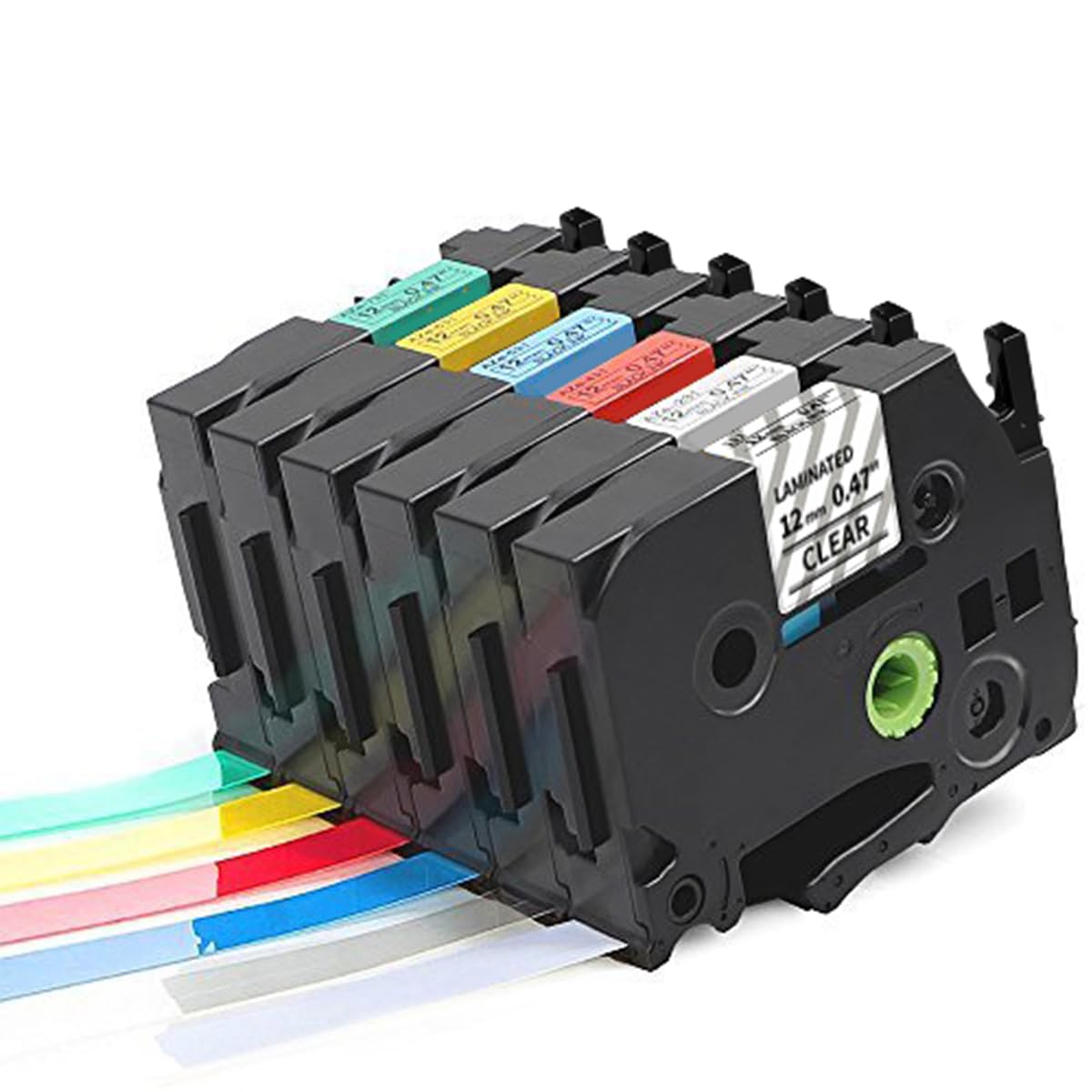 Colorty 12mm Colored Label Tape Replacement for Brother Label Maker Tape