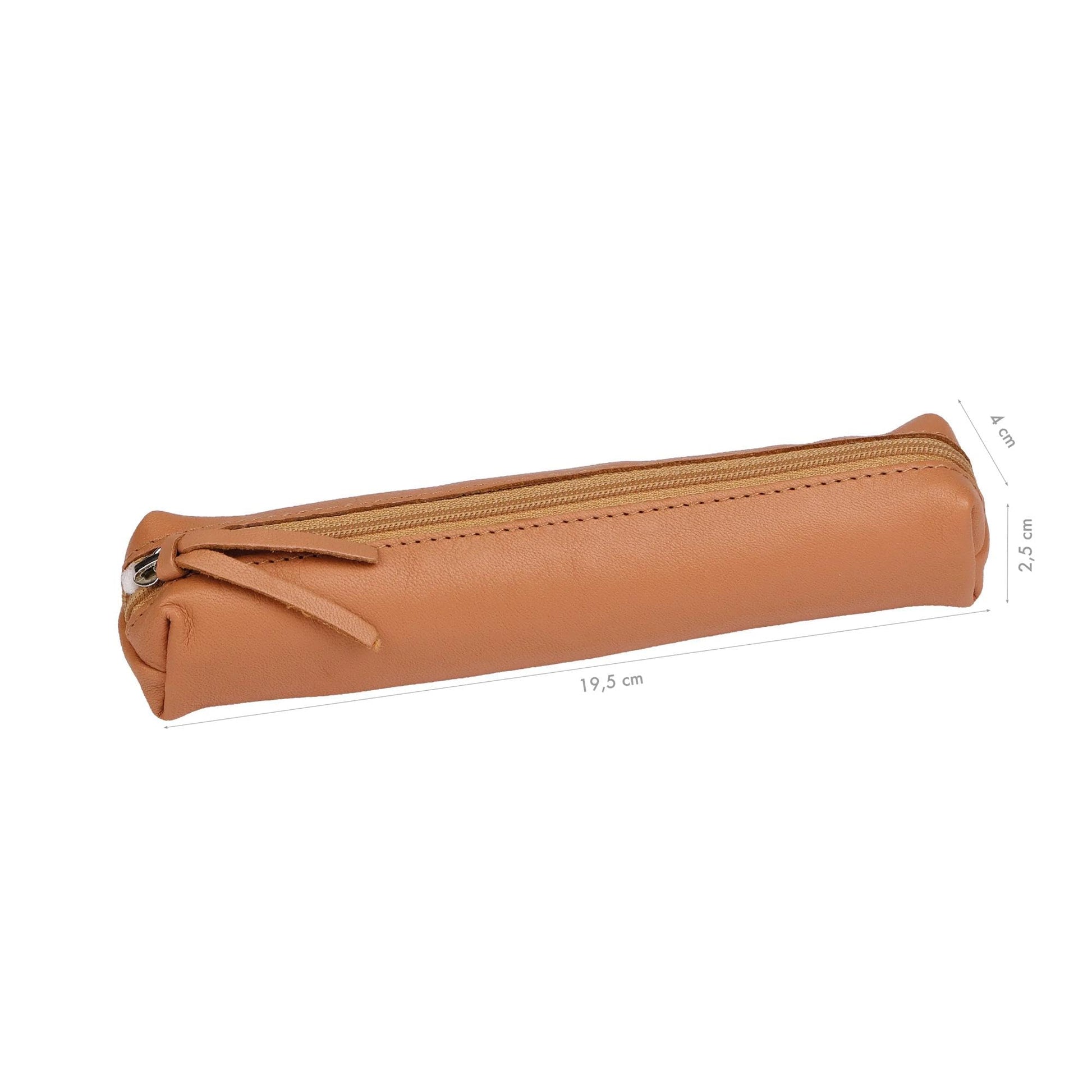 Clairefontaine - Ref 410000C - Cuir' Leather Slim Pencil Case - 4 x 2.5 x 19.5cm, Made From Genuine
