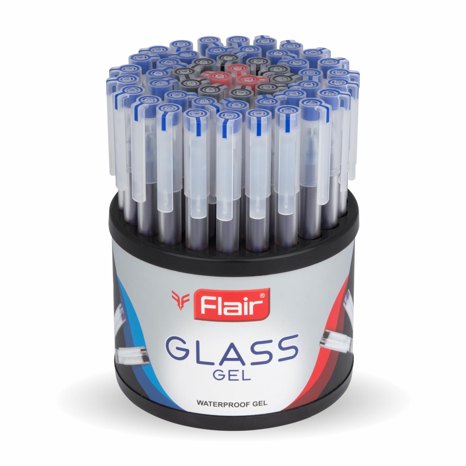 FLAIR Glass 0.6mm Gel Pen Stand | Transparent Glass Design With Soft Rubber Grip | Waterproof