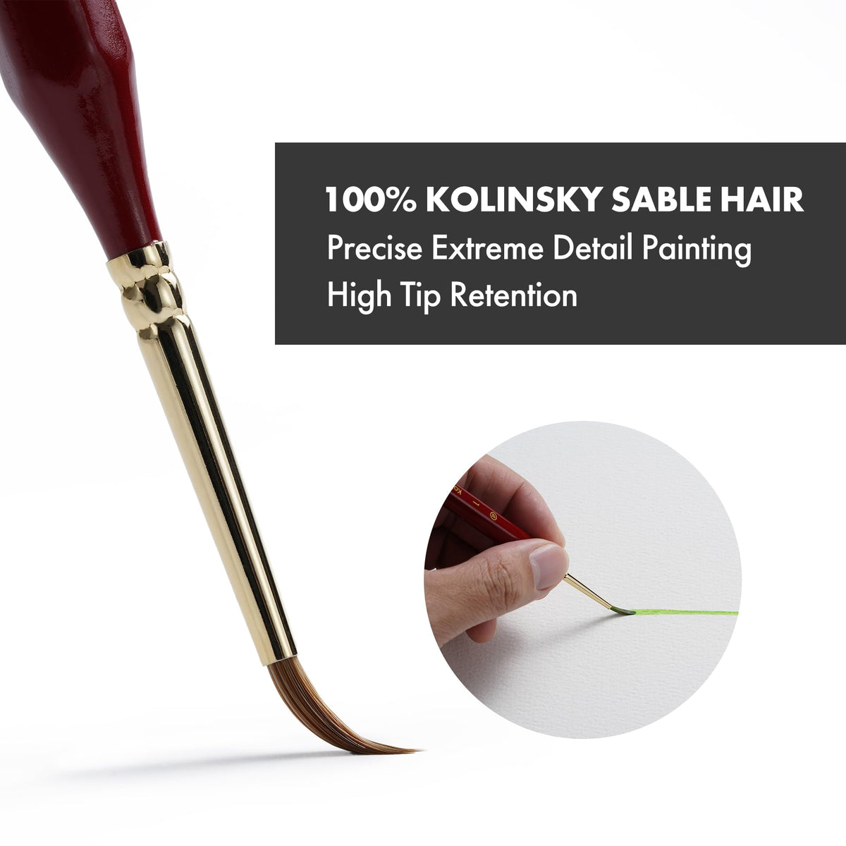 Artify Detail Paint Brushes, 100% Kolinsky Sable Micro Paint Brushes - Master Series, Ultra Fine