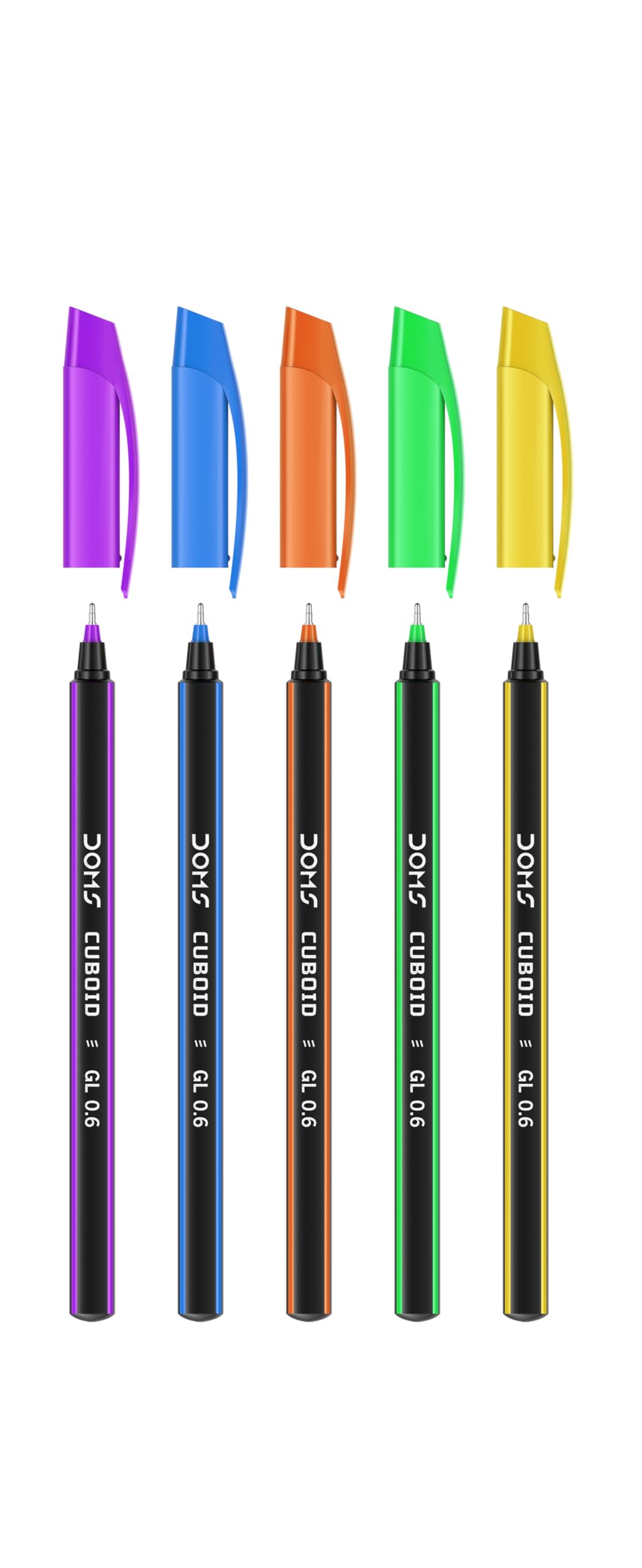 Doms Cuboid 0.6 mm Ball Pen Jar Pack | Square Shaped For Strong & Better Grip | Lightweight &