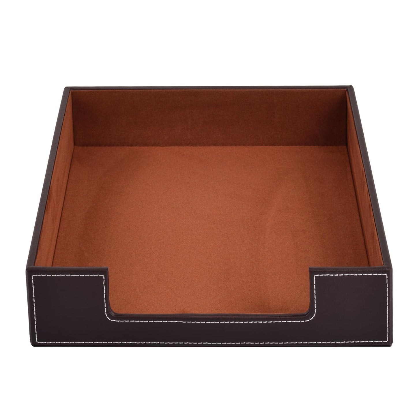 Leather Letter Tray, Office Supplies Desk Organizer for Mail Paper Files Magazines Jewelry