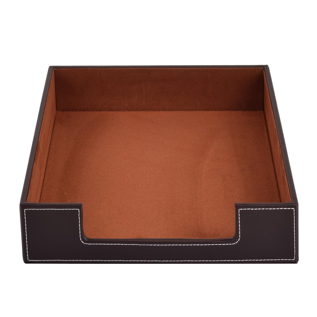 Leather Letter Tray, Office Supplies Desk Organizer for Mail Paper Files Magazines Jewelry