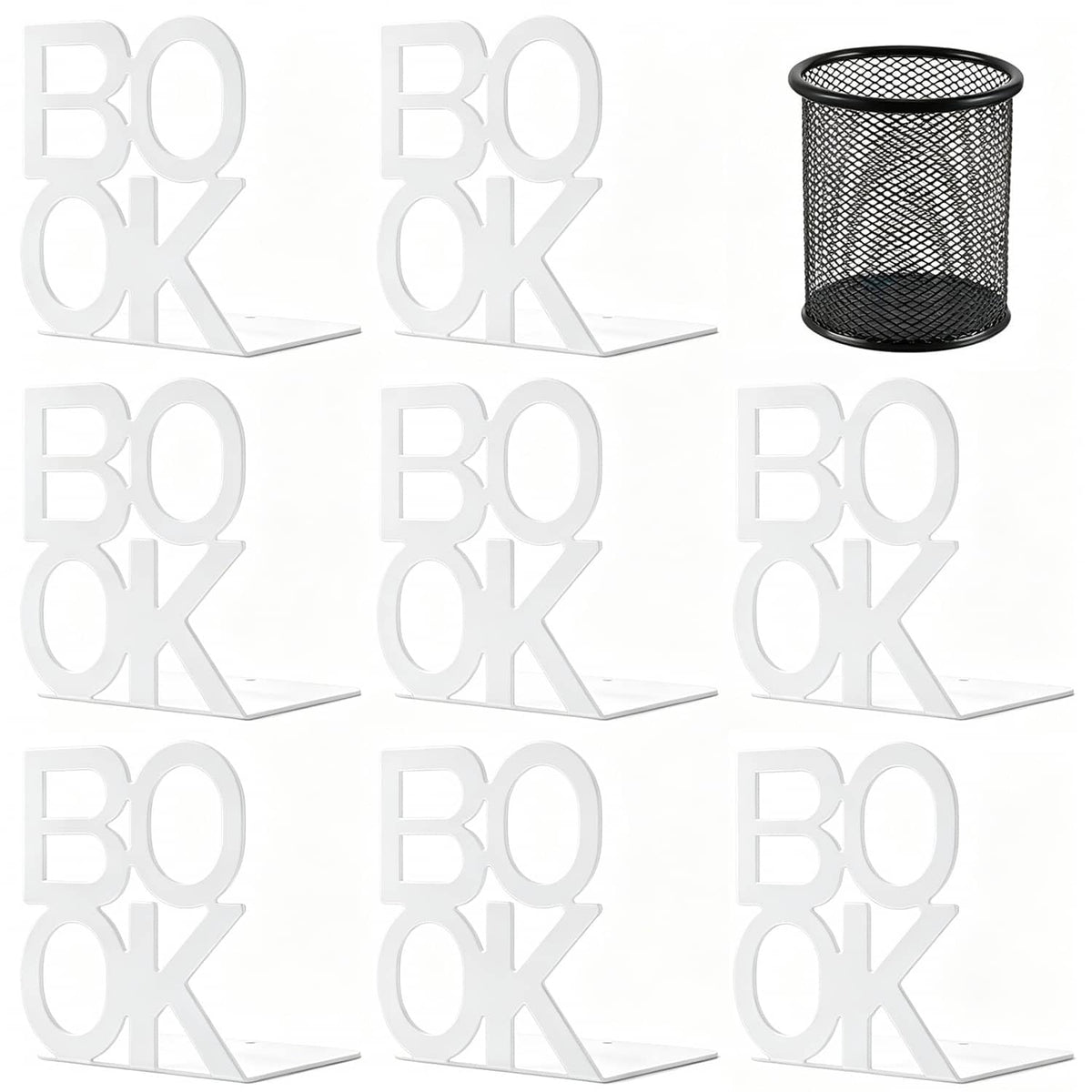 Book Ends - Decorative Metal Book Ends Supports for Bookrack Desk,Books, Unique Appearance