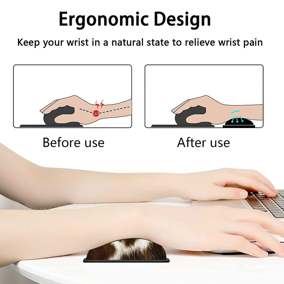 Large Mouse Pad, Extended Office Desk Pad 31.5x11.8in, Ergonomic Memory Foam Mouse Wrist Rest