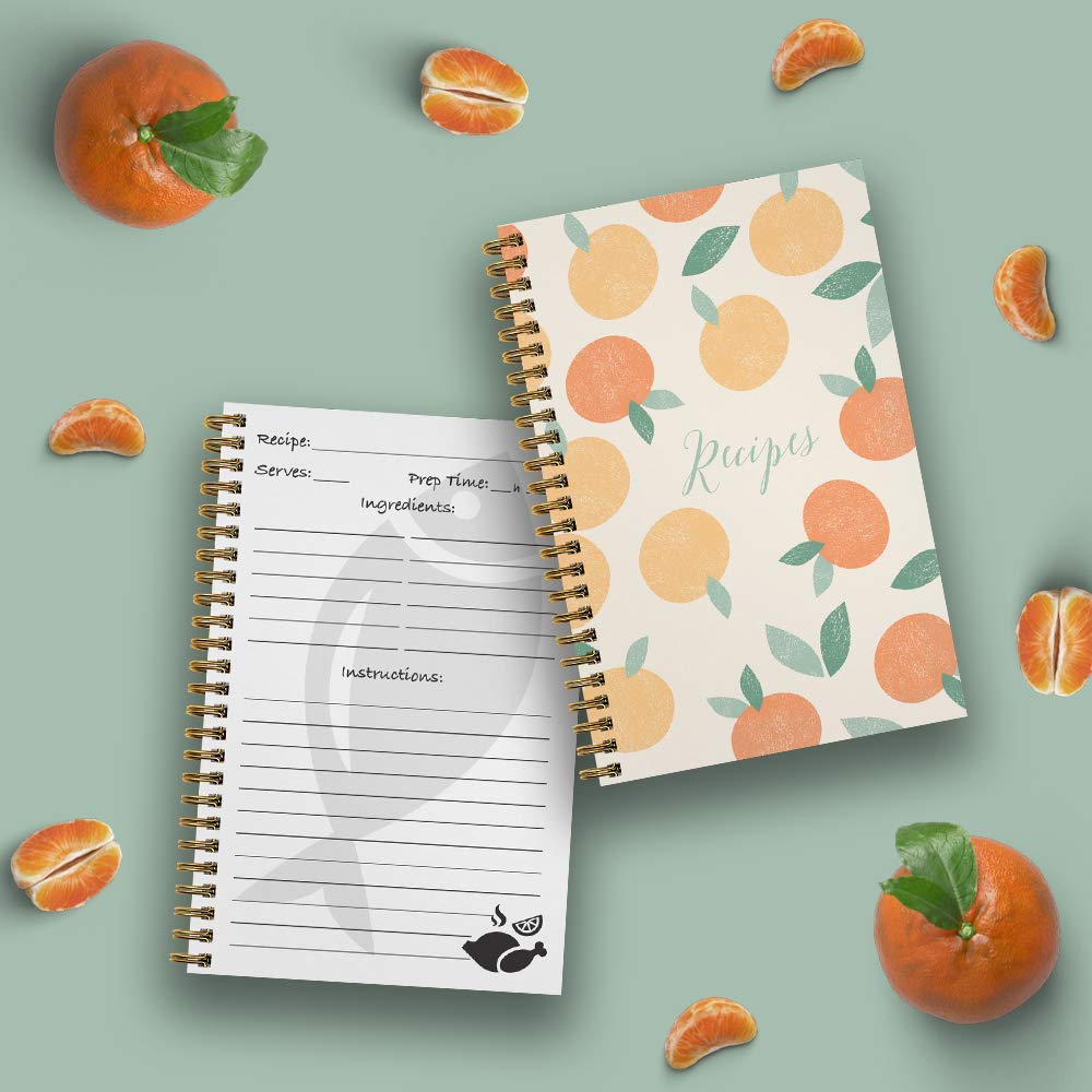 Gotcha Covered Notebooks Softcover Sweet Recipes 5.5" x 8.5" Spiral Recipe Notebook/Journal, 120