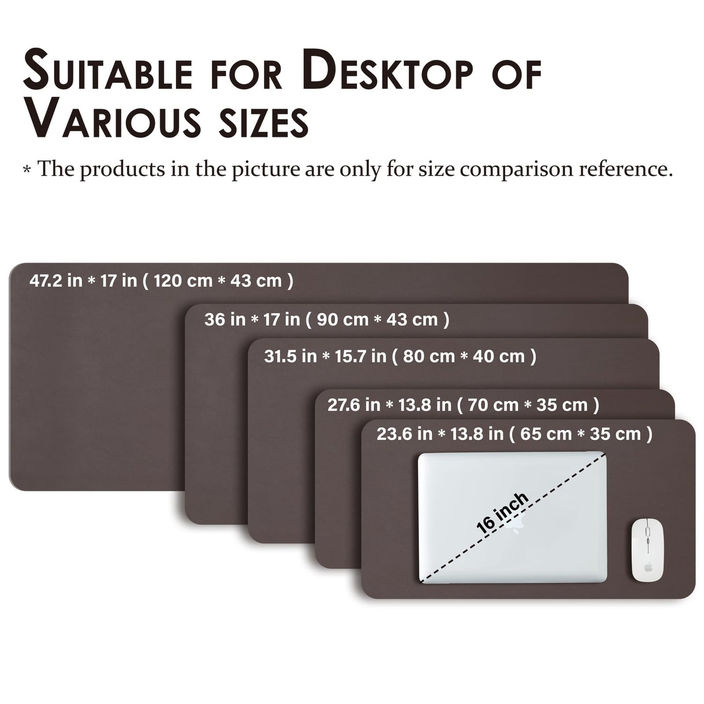 Large Desk Mat - 47.2"x 17" Non-Slip PU Desk Pad for Office and Home - Ideal for Large Mouse Pad