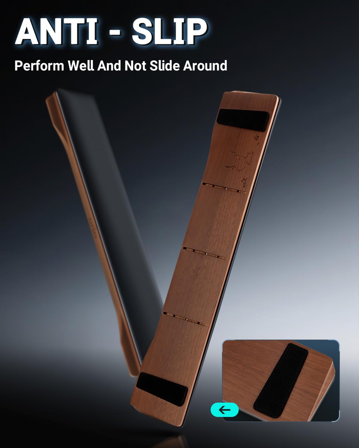 ASFSKY RGB Keyboard Wrist Rest, Wooden Wrist Rest for Computer Keyboards