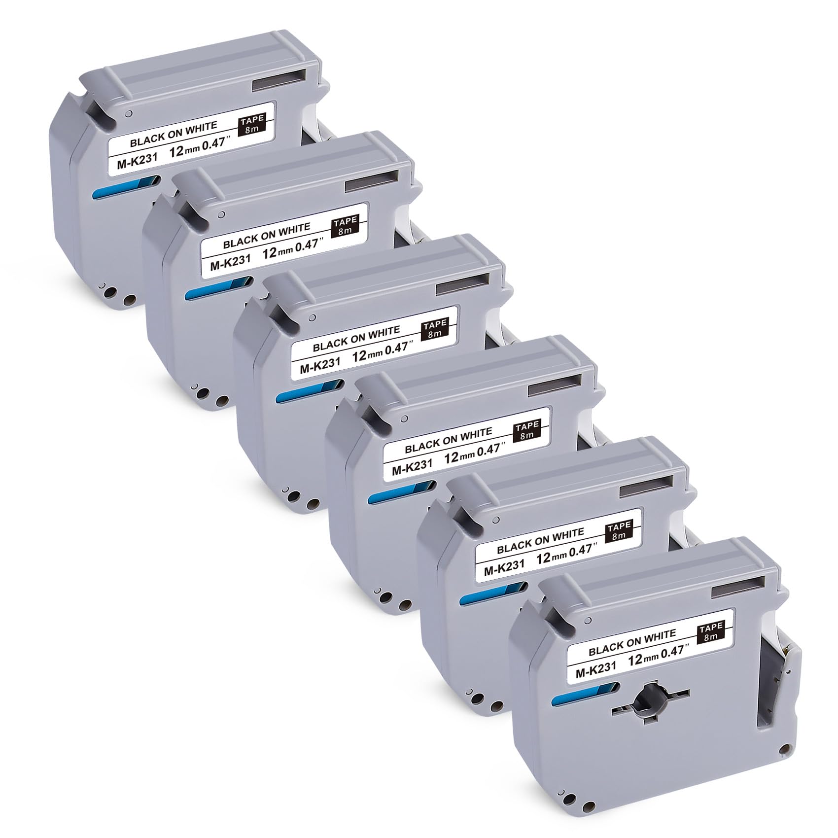 TITBIT 6Pack Compatible M Tape for PT-M95 PT-90 PT-70BM for Brother P Touch