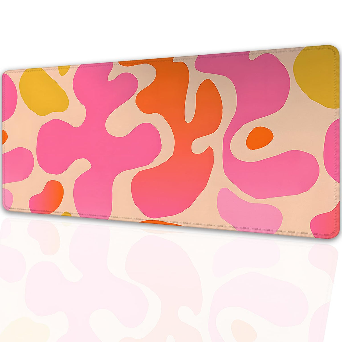Pink Abstract Desk Mat Mouse Pad,Mouse Mad XL Cute Desk Pad Keyboard Mat,Desk Accessories for Women