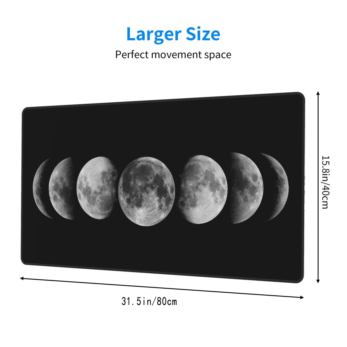 Desk Mat,Celestial Moon Phases Extended Gaming Mouse Pad for Office Work & Game,Computer Keyboard