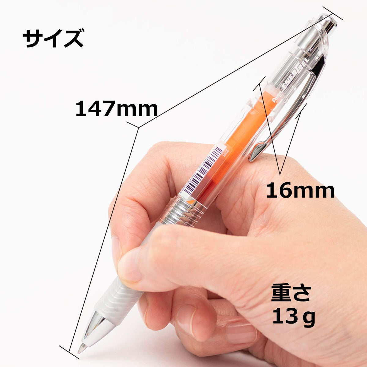 Pentel BL77TL-F EnerGel Ink Ballpoint Pen, Orange, 10 Pieces