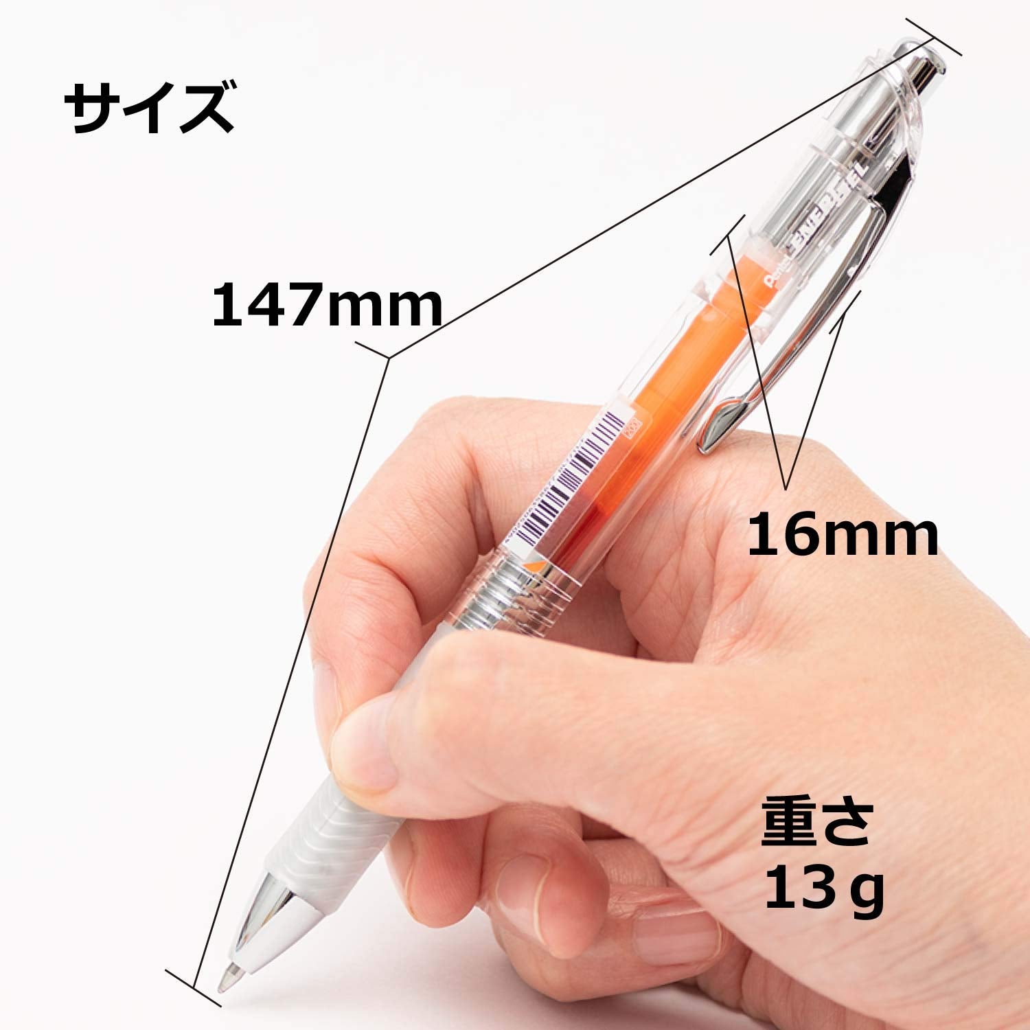 Pentel BL77TL-F EnerGel Ink Ballpoint Pen, Orange, 10 Pieces