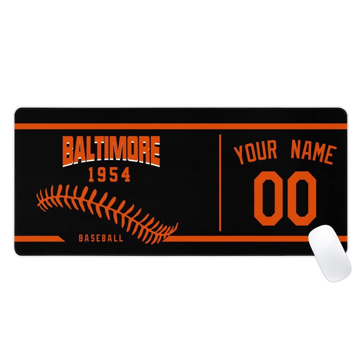 Baltimore Mouse Pad Custom Any Name and Number Personalized Desk Pad for Men Women Youth Gifts
