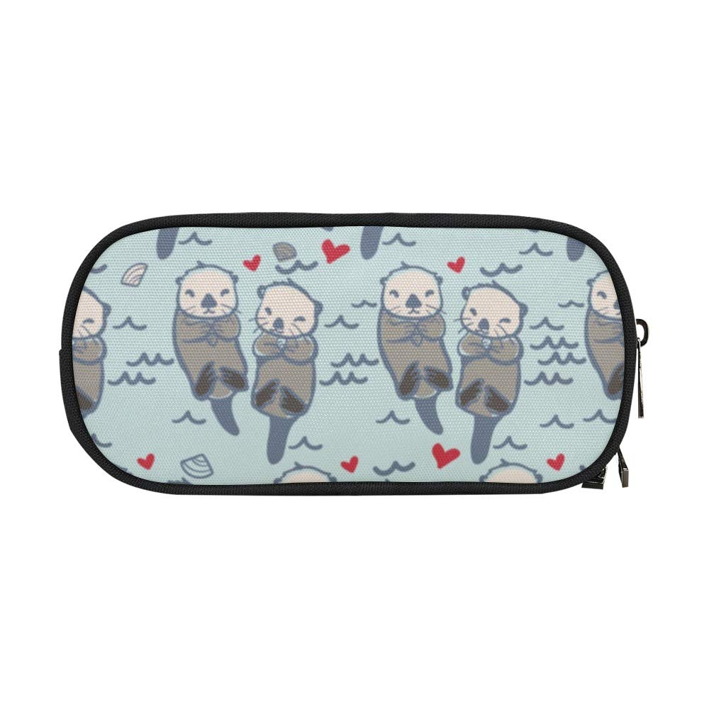ANANGTEE Sea Otters Pencil Case Pouch for Girls Boys Lovers 10