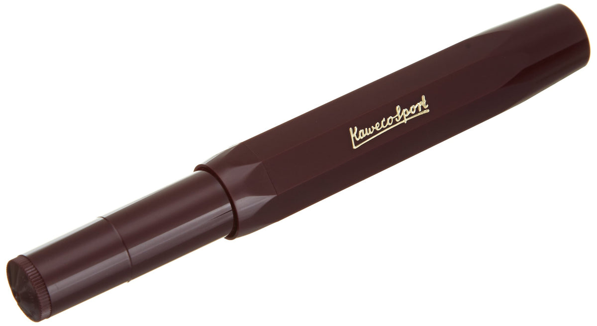 Kaweco CLASSIC SPORT Fountain Pen Bordeaux with 23 Carat Gold-Plated Steel Nib and Iridium Tip for
