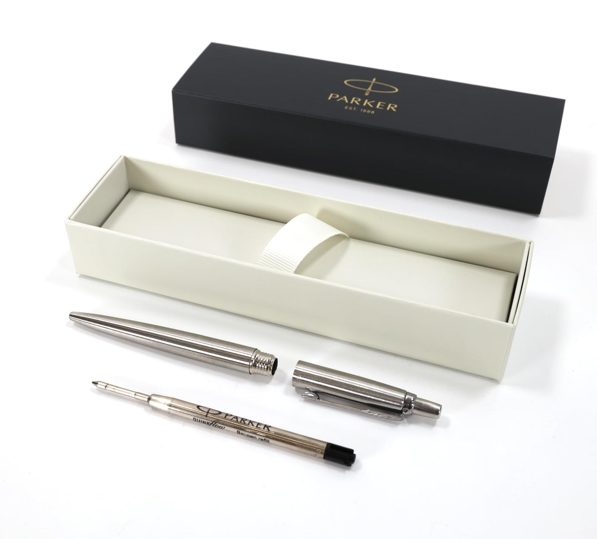 Personalized Custom Parker Jotter SS ballpoint pen + Gift Box | Laser Engraved - chrome trim