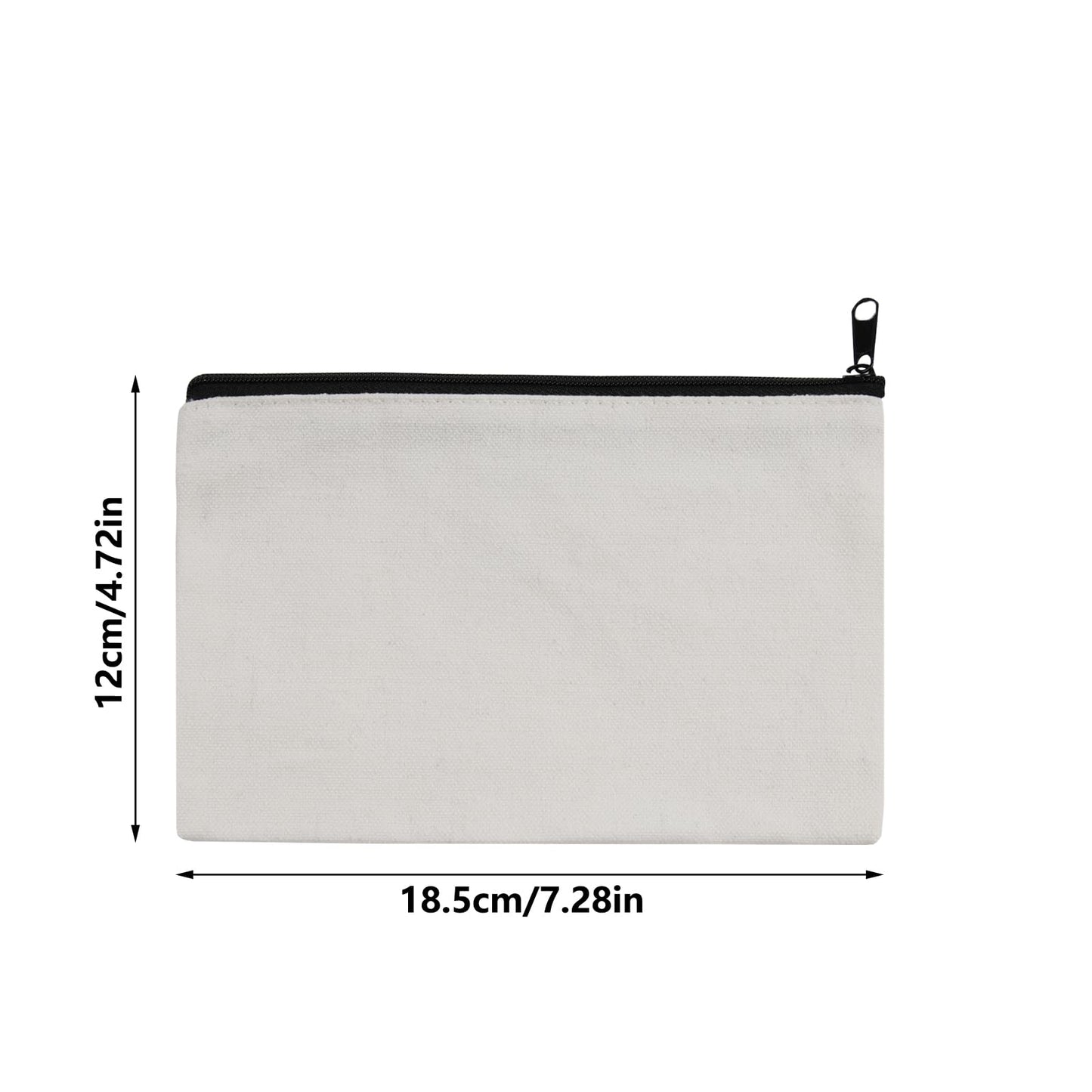 30 pcs Sublimation Blanks Makeup Bags Bulk, Black Zipper Canvas Pencil Bag,Polyester Tote Bags for