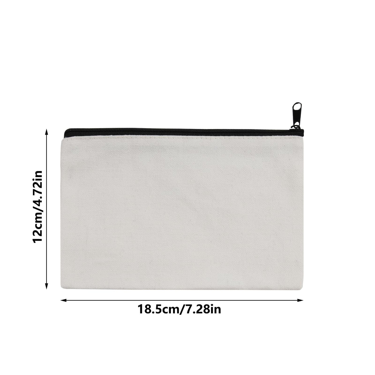 30 pcs Sublimation Blanks Makeup Bags Bulk, Black Zipper Canvas Pencil Bag,Polyester Tote Bags for