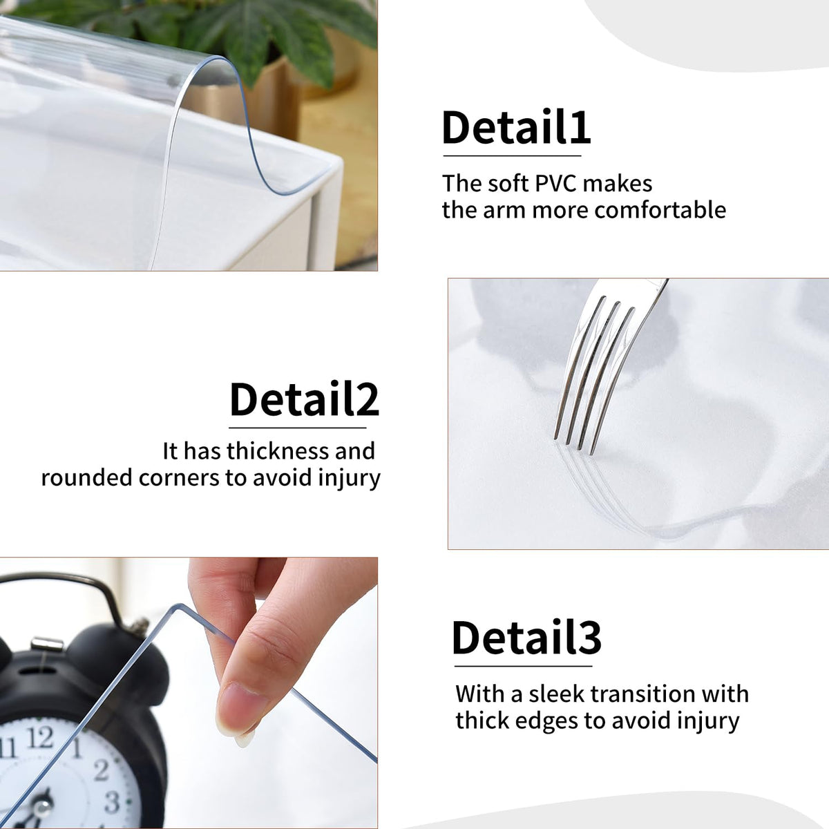 LBJFYHJN Clear Desk Mat, Non-Slip PVC Desk Protector Mat (31.5''*15.7'')