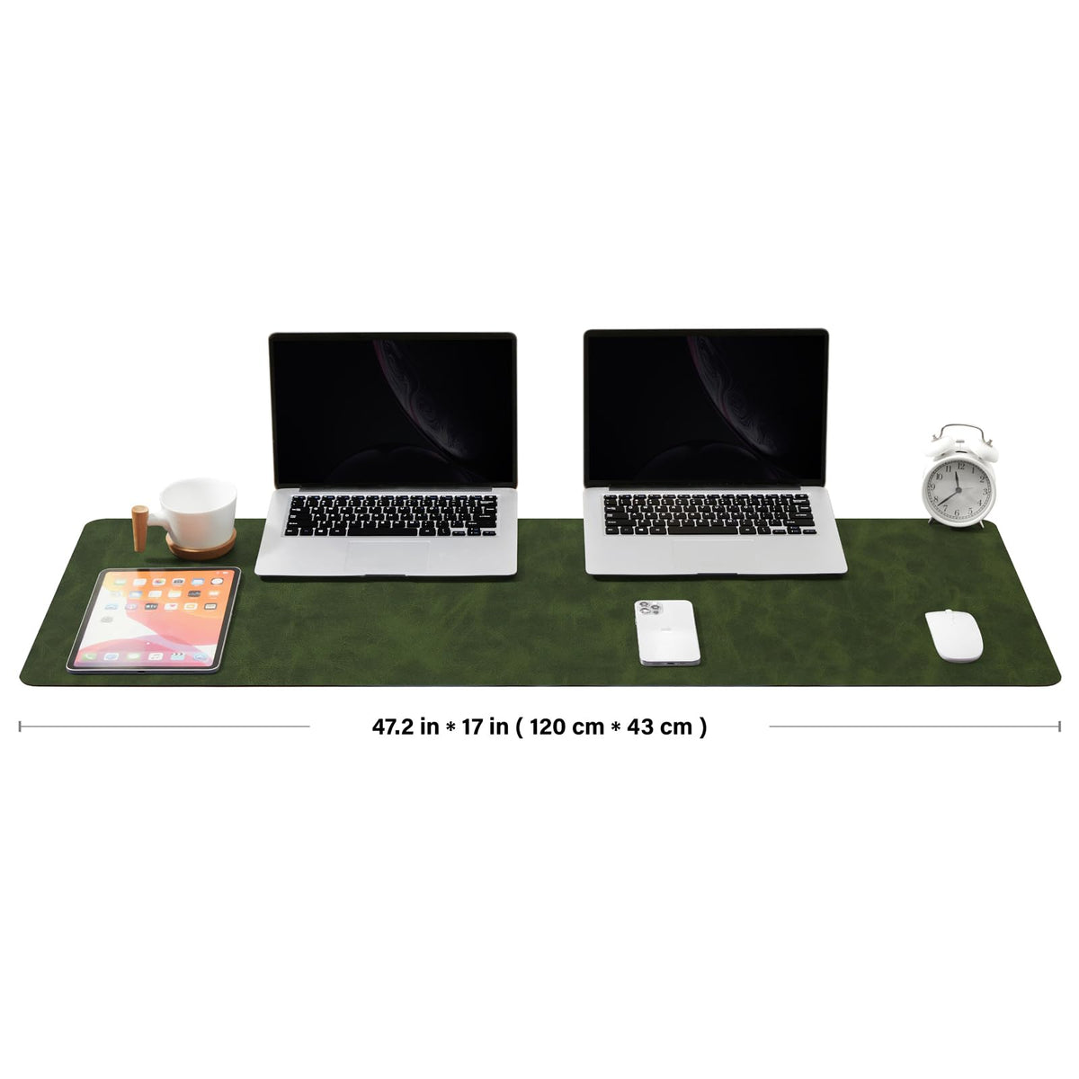 Distressed Leather Desk Mat - Non-Slip PU Desk Pad for Office and Home - Desk Organization and