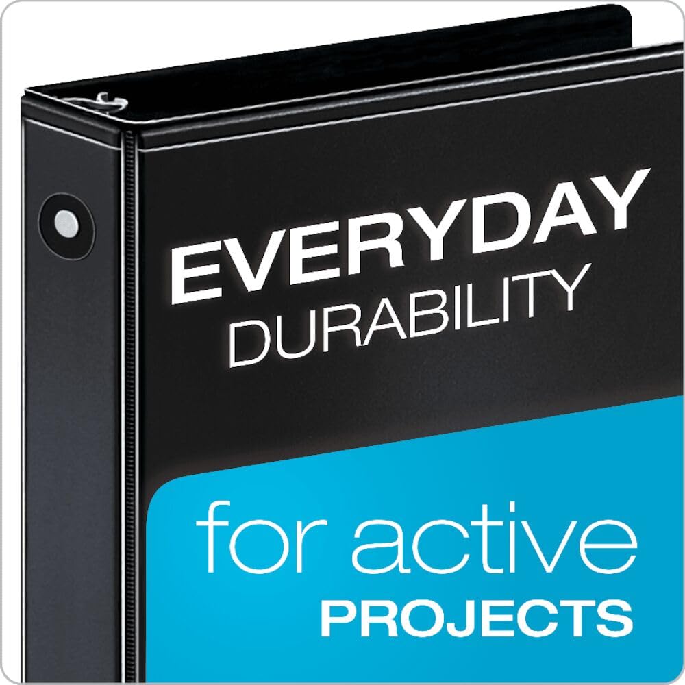Cardinal Economy 3-Ring Binders, 1", Round Rings, Holds 225 Sheets, Clearvue Presentation View