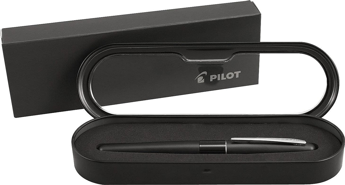 PILOT Metropolitan Collection Fountain Pen, Black Barrel, Classic Design, Medium Nib, Black Ink