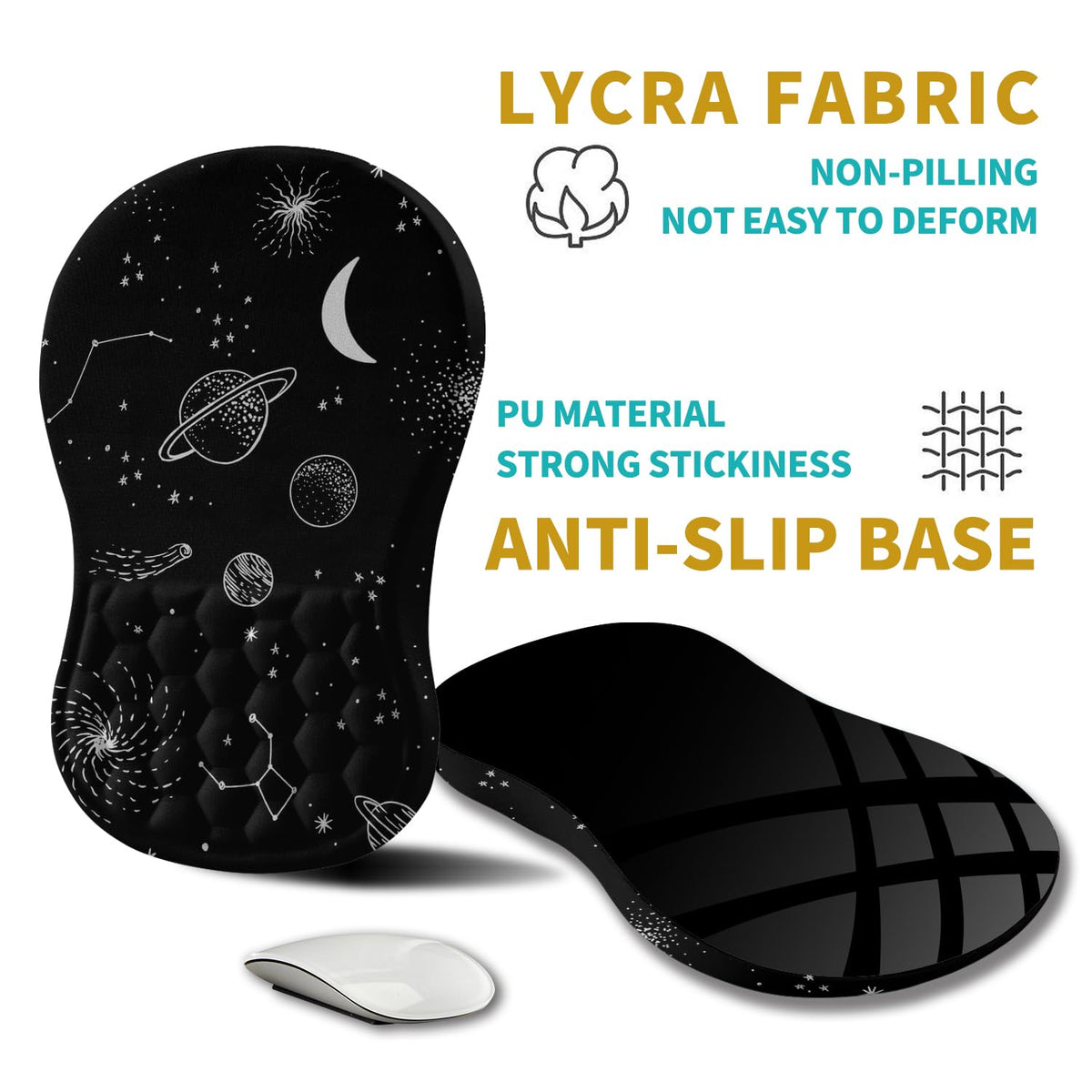 Hokafenle Ergonomic Mouse Pad Wrist Support, Wrist Rest Mousepad for Carpal Tunnel Pain Relief with
