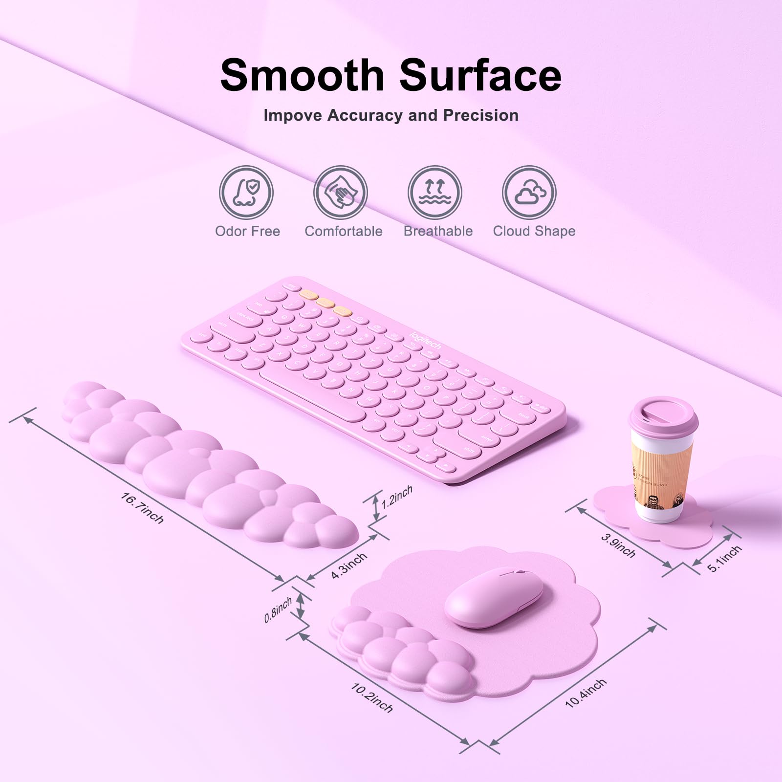 MOKURU Cloud Mouse Pad with Wrist Rest, Cloud Keyboard Wrist Rest, Mouse Pad Wrist Support