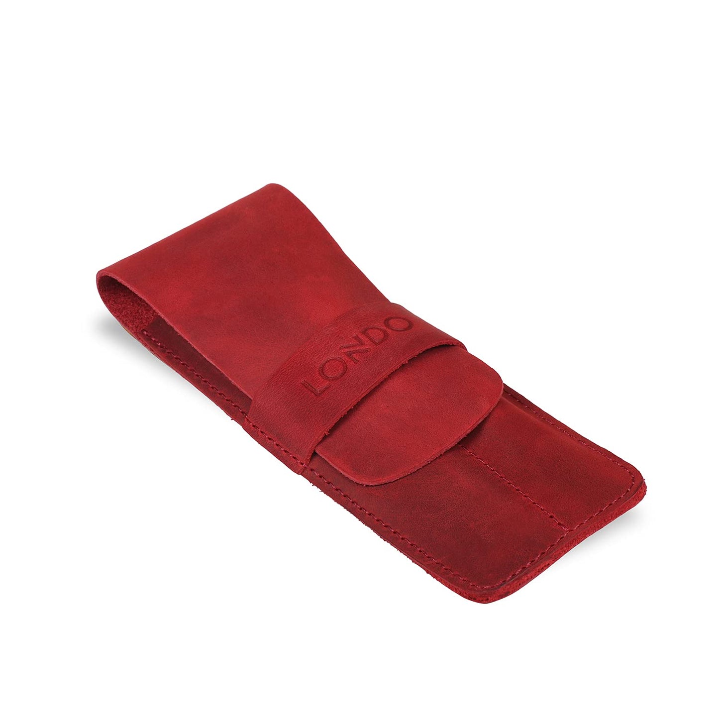 Londo Genuine Leather Pen and Pencil Case with Tuck in Flap, Stationery Bag - Two compartment