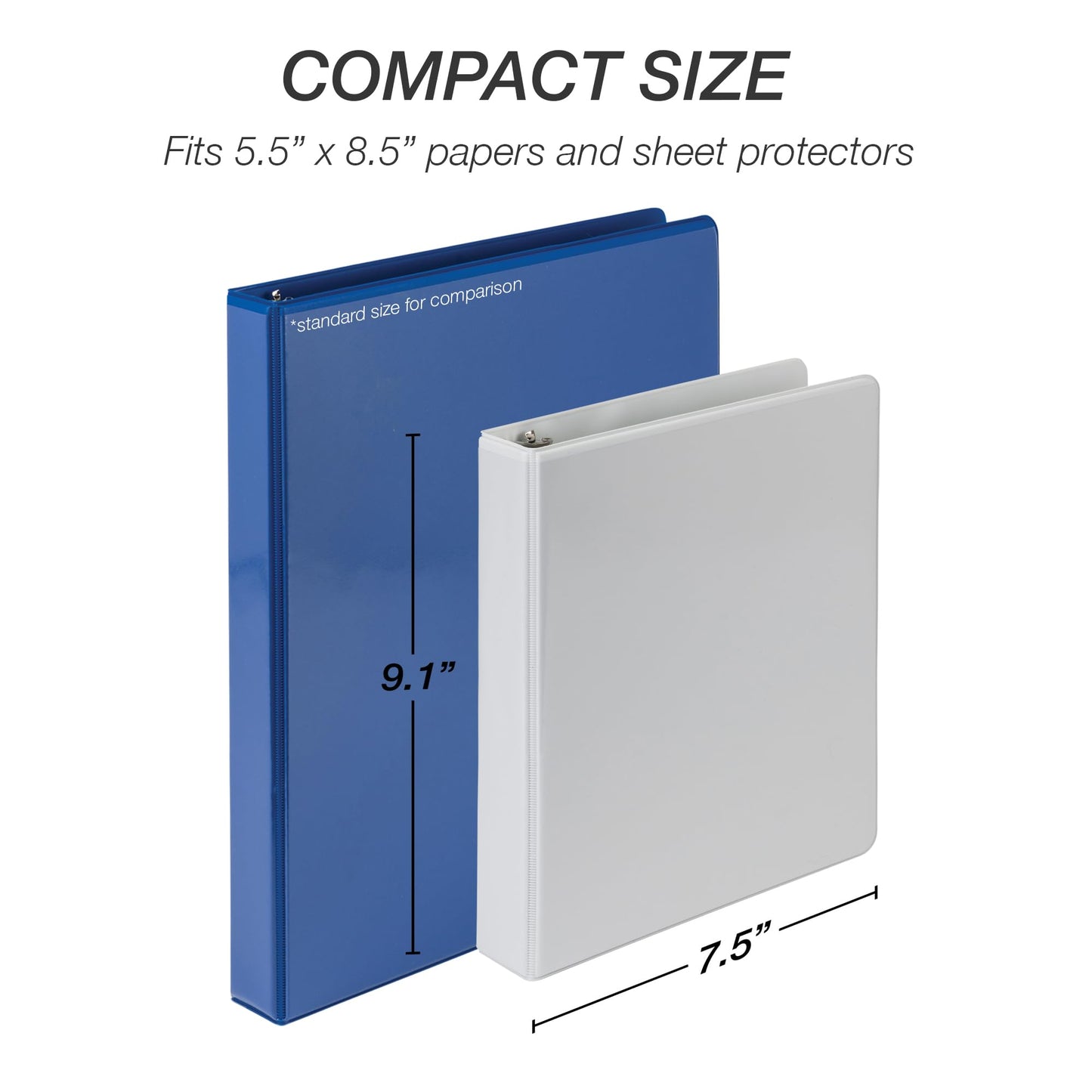 Samsill Economy 1 Inch Mini 3 Ring Binder, Round Ring Binder, Holds 5.5 x 8.5 Inch Documents